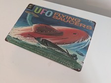 Listing image for UFO Flying Saucers Tin Sign 30cm X 20cm Retro Style