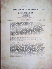 Listing image for Roswell UFO Crash Majestic 12 Top Secret Doc. Wall Art small A4 Unframed.